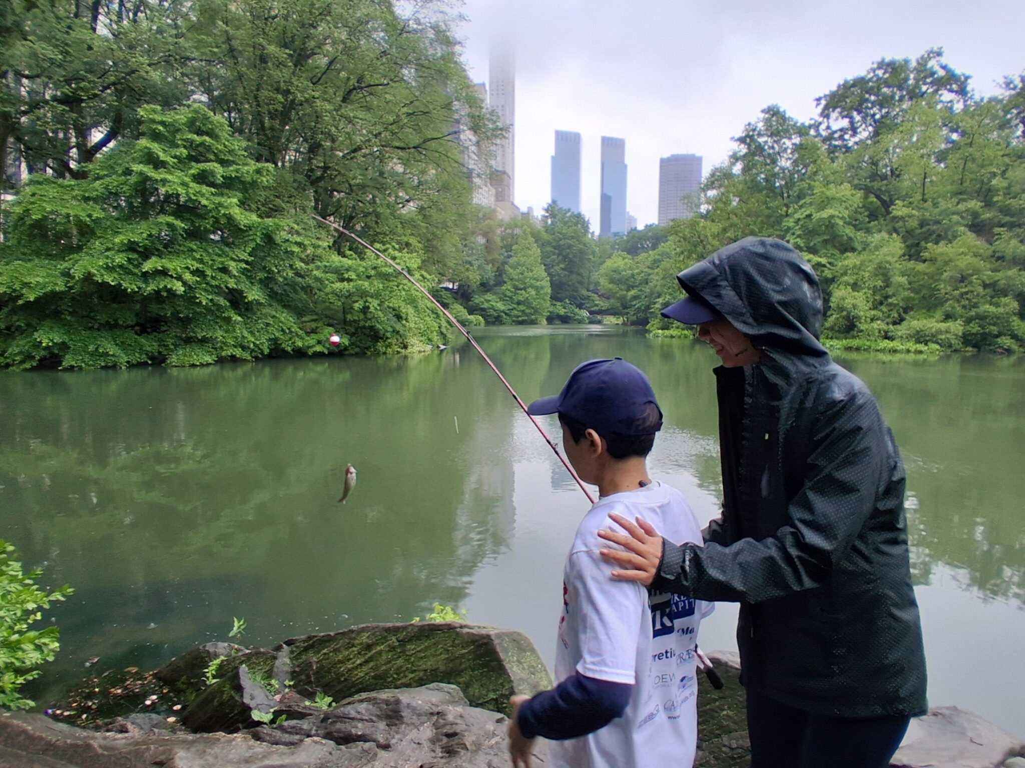 25CentralParkPond4 shoreline fishing at central park pond