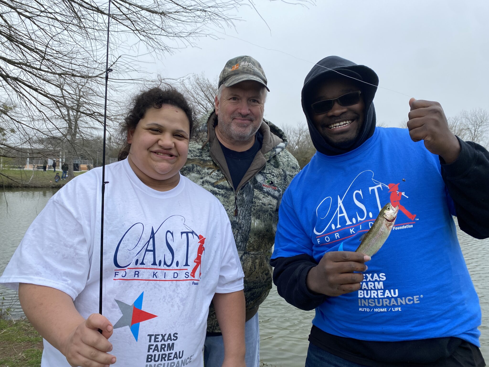 2 participants with fishing poles