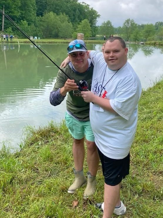 two people with fishing pole at chandler branch