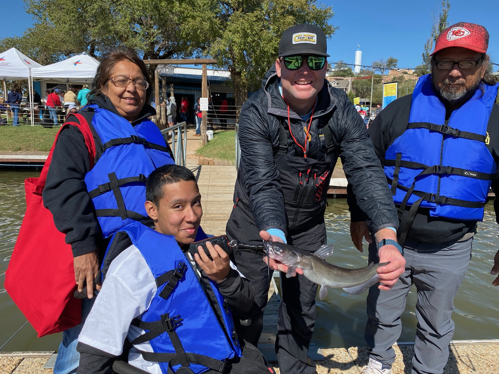 showing off fish at Buffalo Bay Marina