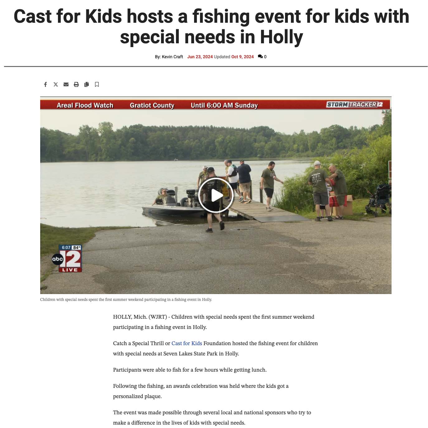 Cast for Kids hosts a fishing event for kids with special needs in Holly