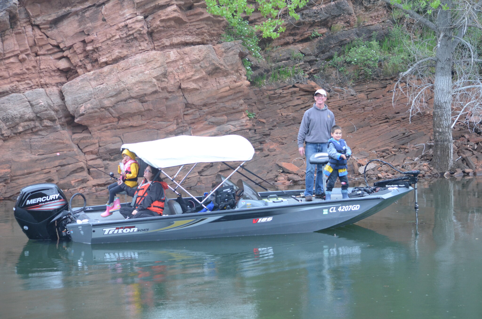 Horsetooth1 participants on fishing boat at Horsetooth Reservoir