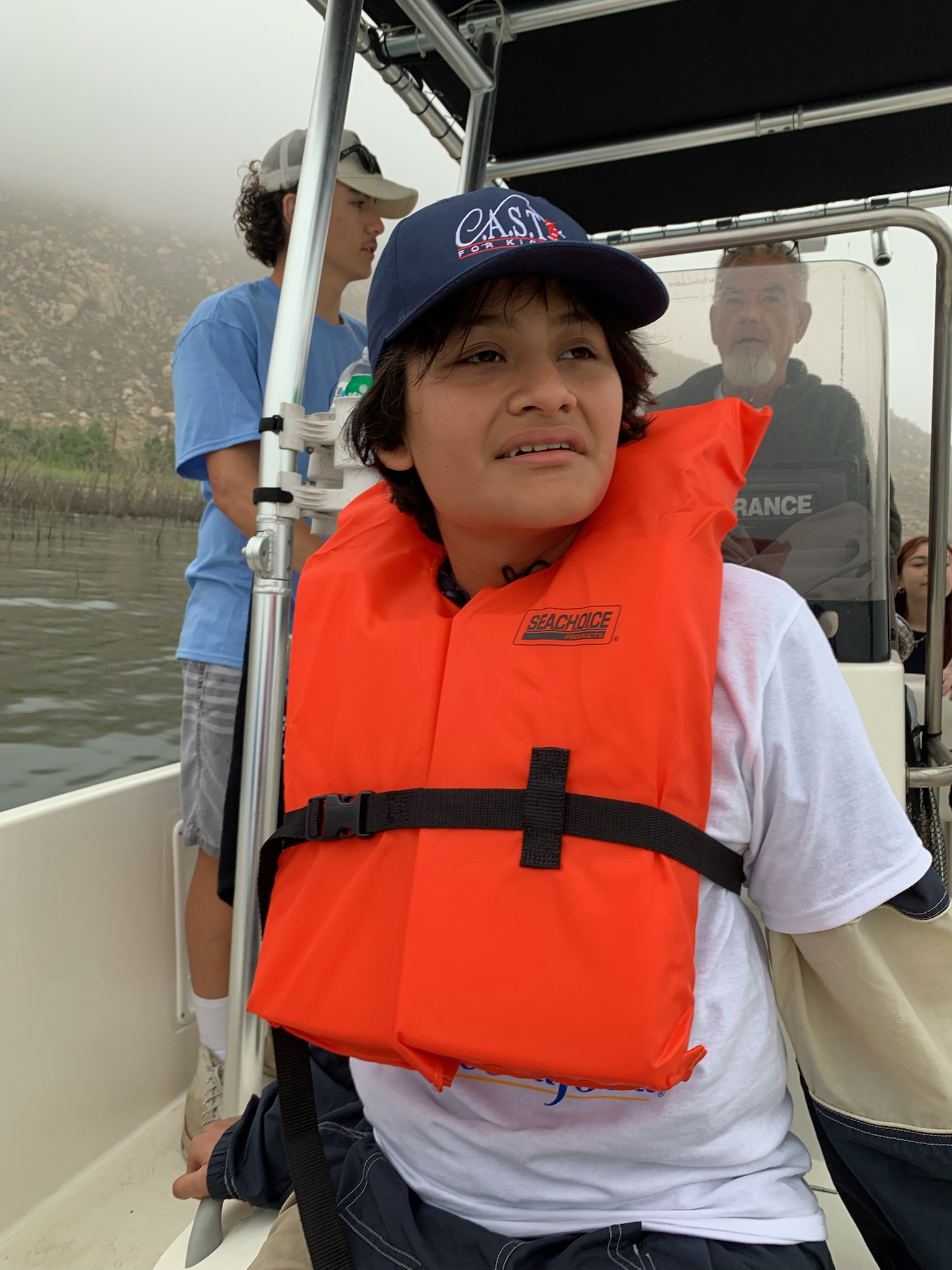 Lake Perris 4 child with life jacket on Lake Perris
