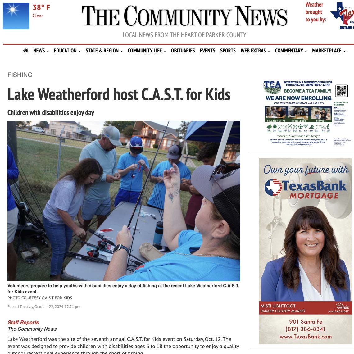 Lake Weatherford host C.A.S.T. for Kids<br />
