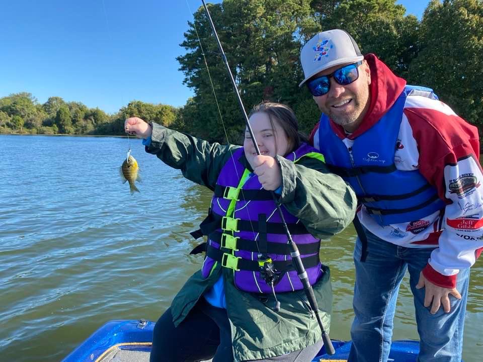 LakeGuntersville1 participant showing off fish at Lake Guntersville