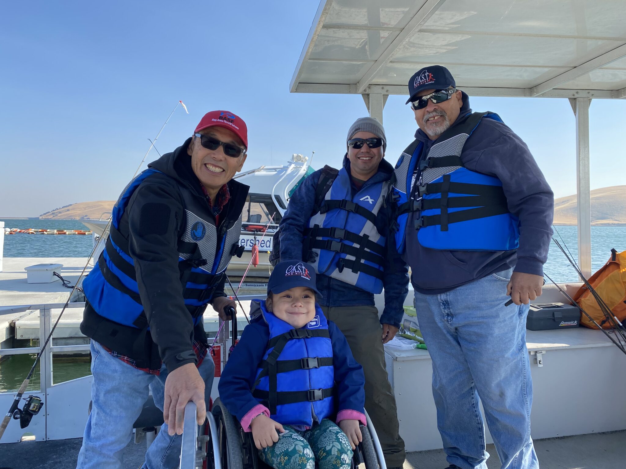 Los Vaqueros 4 on the boat at Los Vaqueros Reservoir