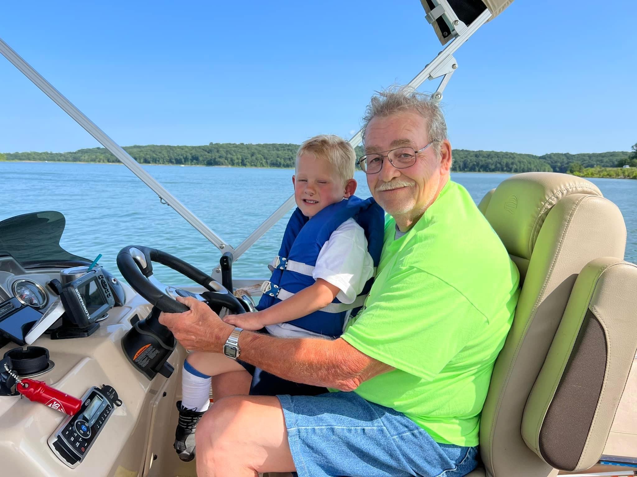 PatokaLake1 on the boat at Patoka Lake State Park
