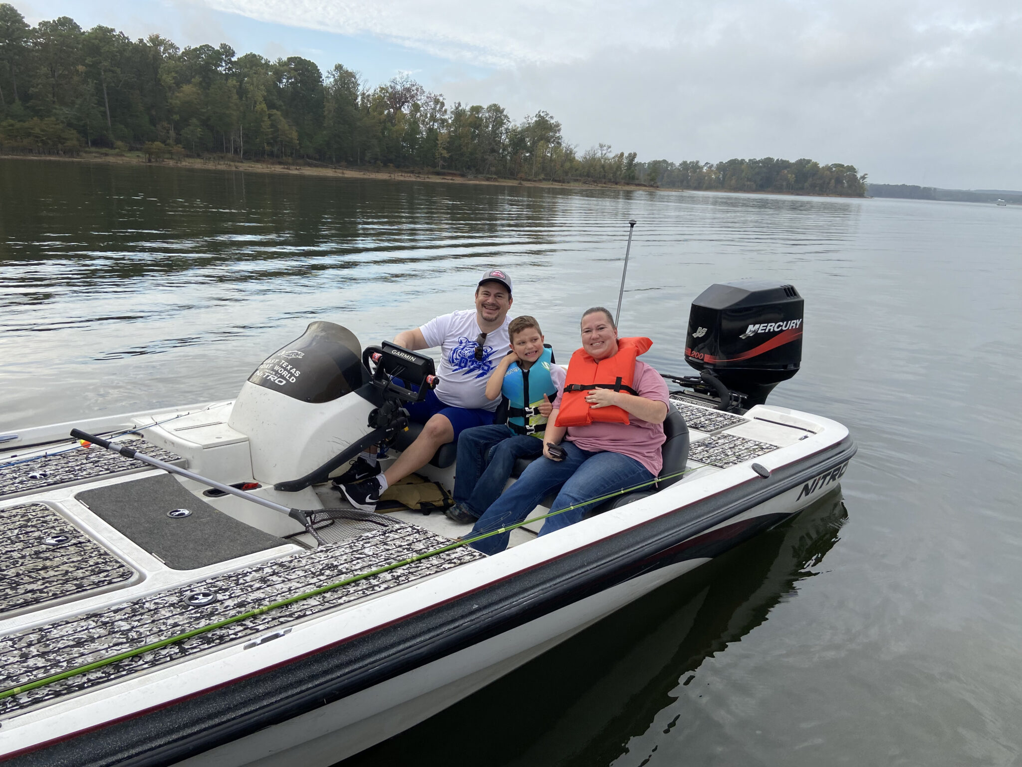 Sam Rayburn out on the boat