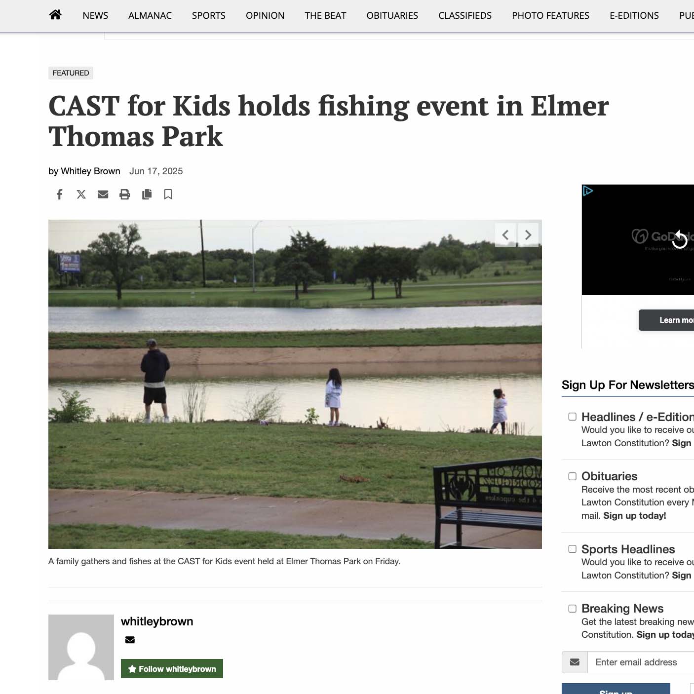 CAST for Kids holds fishing event in Elmer Thomas Park