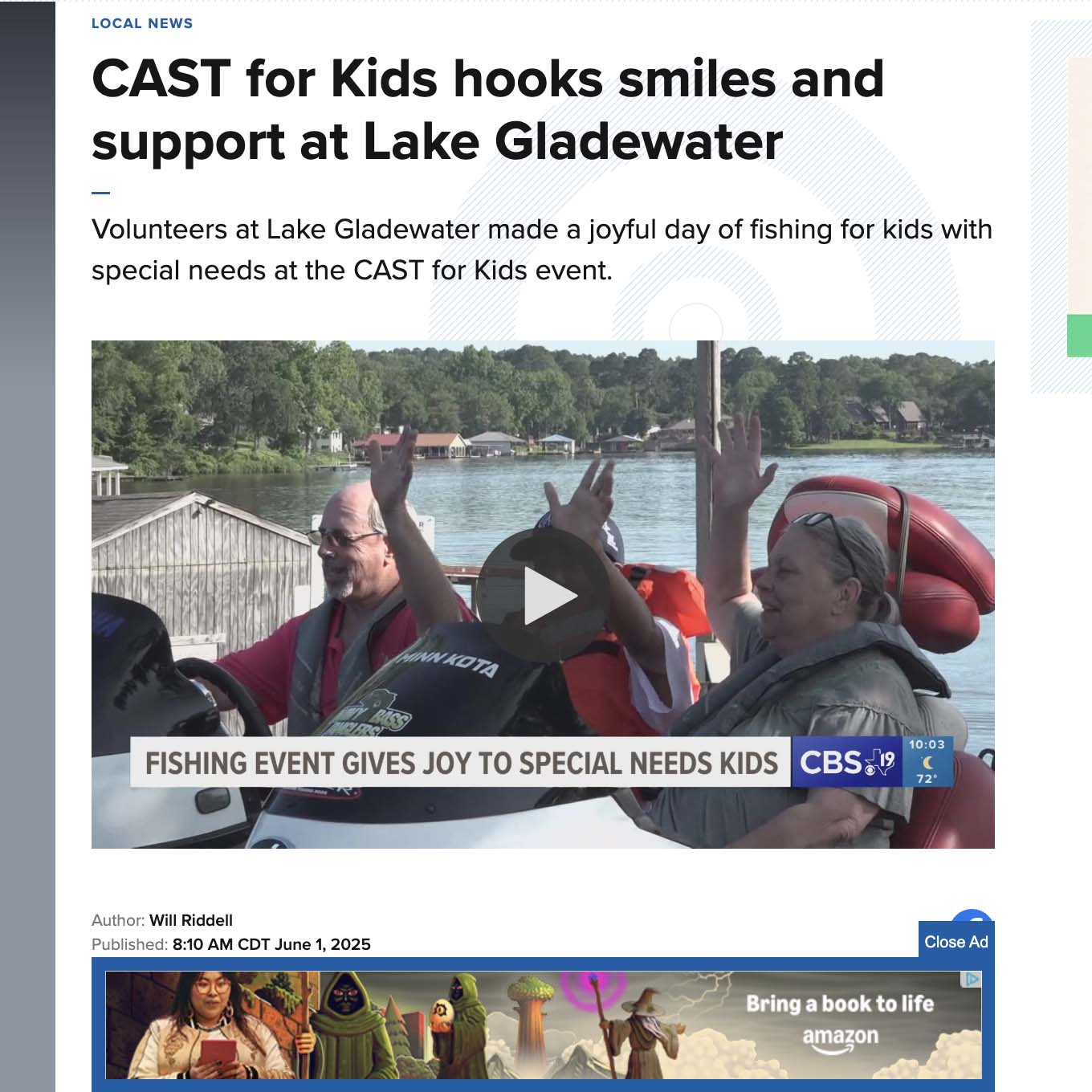 CAST for Kids hooks smiles and support at Lake Gladewater