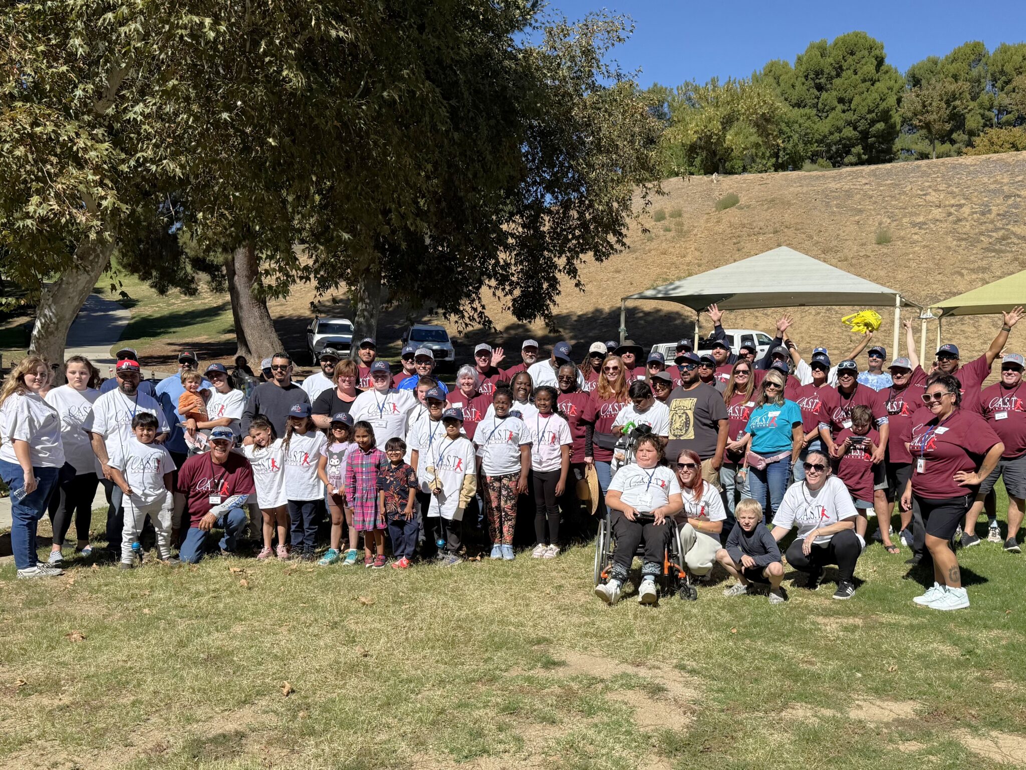 boy holding plaque at Castaic Lake State Recreation Area