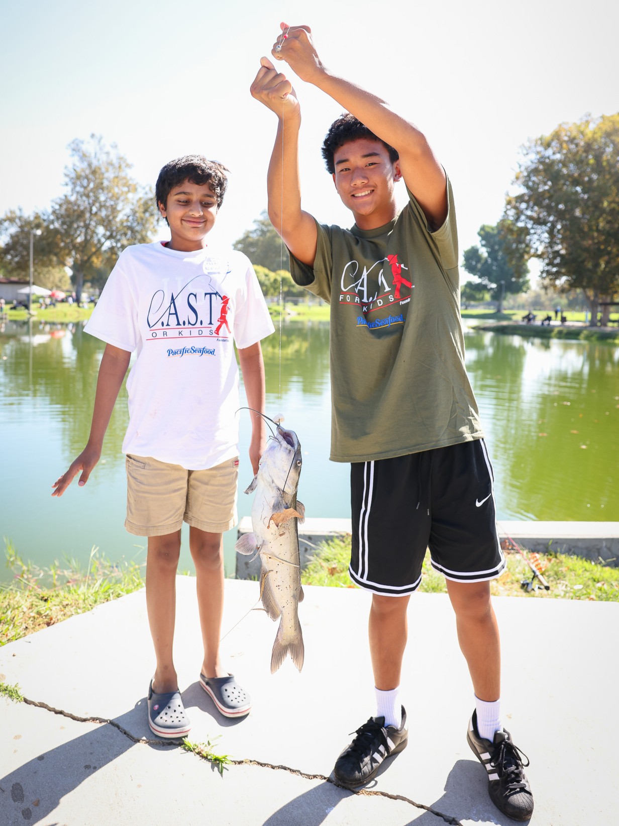 Participants standing in front of Pearland Bass Pro Shops