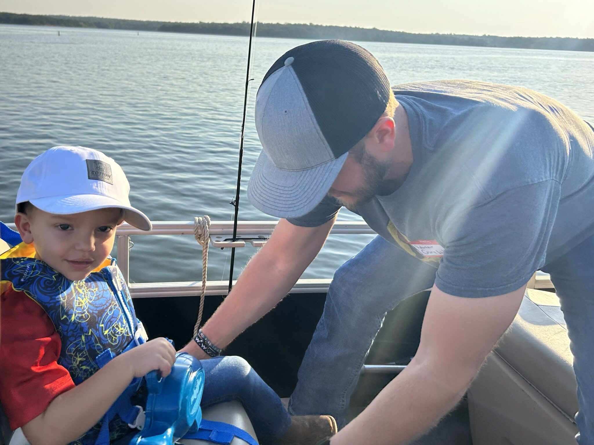 showing off fish at Lake Thunderbird