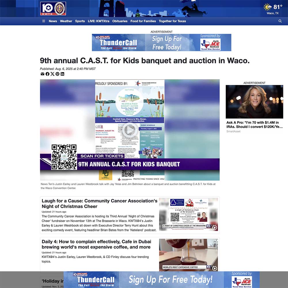 9th annual C.A.S.T. for Kids banquet and auction in Waco 9th annual C.A.S.T. for Kids banquet and auction in Waco