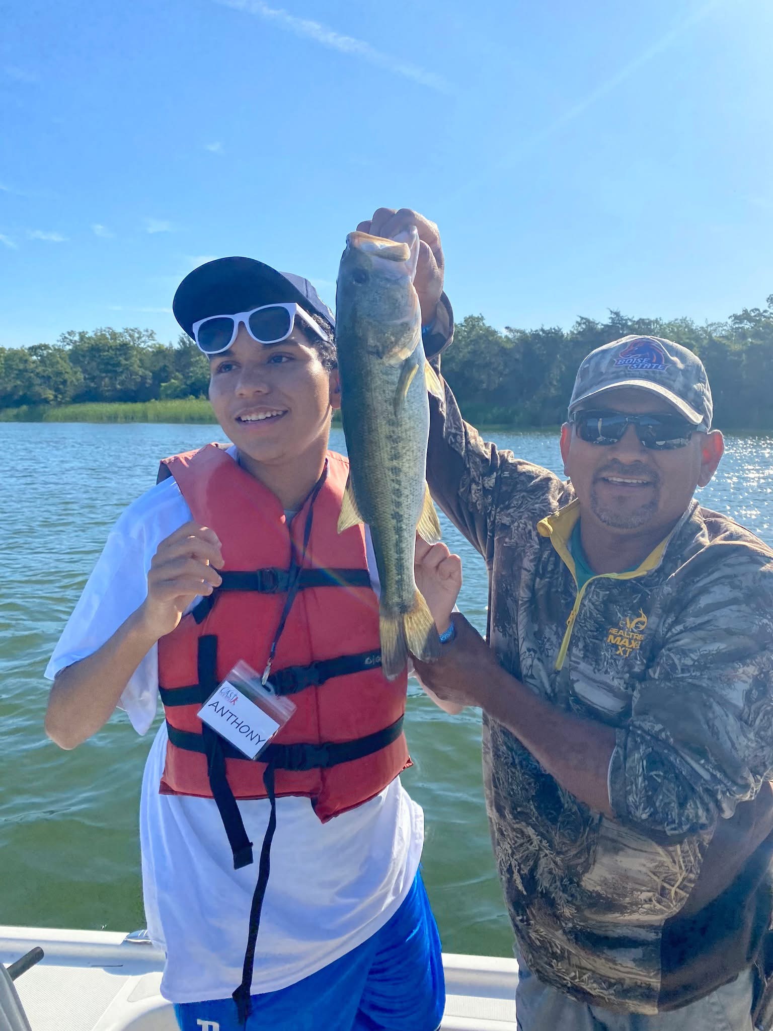 father and son fishing